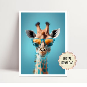 Funky Giraffe Hipster Funny Animal Portraits Coffee Mug