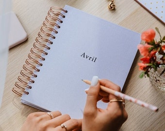 Datiert Wochenplaner - Lavendel Tuch | entscheiden Sie, wann Sie STARTEN | Organizer | Geschenk für Ihn Monatsbuch, Wochenbuch | Personalisierter Planer