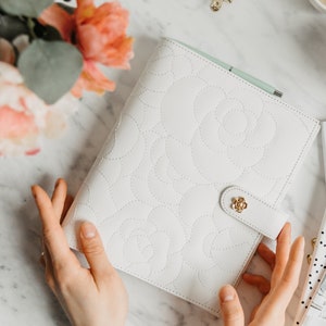 CARPETA DE ANILLAS / ¡Venta OOPS! / Organizador A5 / Carpeta de 6 anillas / Agenda / Regalo personalizado de lujo / Carpeta de cuero vegano / Carpeta de cuero blanco