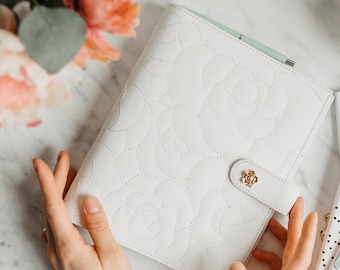 RING BINDER| OOPS sale | A5 organiser | 6 Ring Binder | Agenda | Luxurious personalised gif | Vegan Leather Binder | White Leather Binder