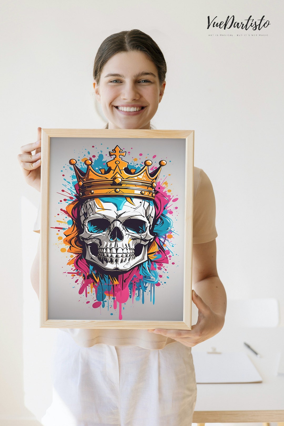 Skeleton Art Print Printable Halloween Wall Decor Etsy