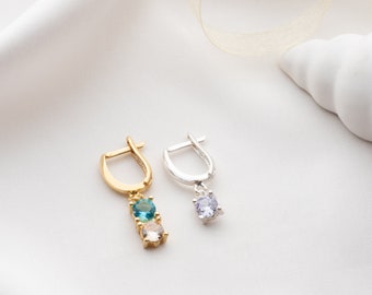 Custom Birthstone Earrings, Dangle Birthstone Earrings, Multiple Birthstone Earrings, Family Birthstone Earrings, Gemstone Earrings for Mom