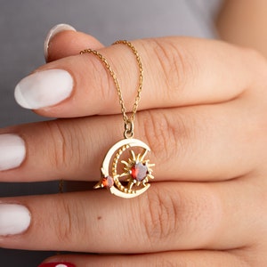 Sun and moon necklace best sale etsy
