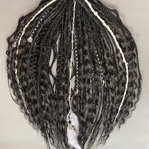 Black dreadlocks, Mix dreadlocks set, Total black dread, Custom DE  black hair extensions