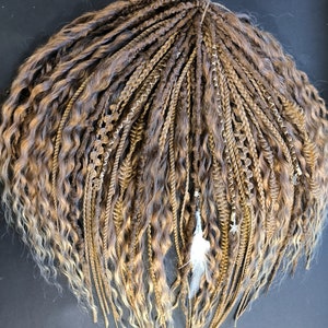 Synthetic crochet dreads extensions  light brown. Boho de dreadlocks ombre