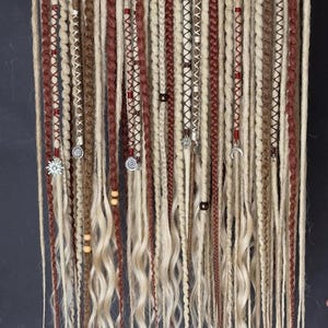 Mix of Double ended dreadlocks light brown to blond, full set, dreadlock extensions, boho dreads