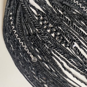 Black dreadlocks, Mix dreadlocks set, Total black dread, Custom DE  black hair extensions