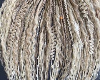 Double ended curly dreads, Boho dreadlocks, Ombre blond Curly dreads, Curly double ended dreadlocks blond de braids