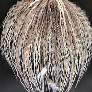 Boho Synthetic Dreadlock Extensions, Powder Blonde Braid Mix