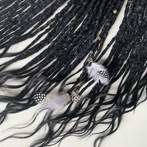 Black synthetic double ended with loose ends dreads hair extensions hair dreads