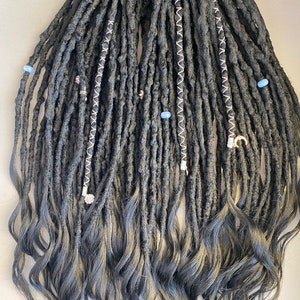 Black synthetic double ended with loose ends dreads hair extensions hair dreads