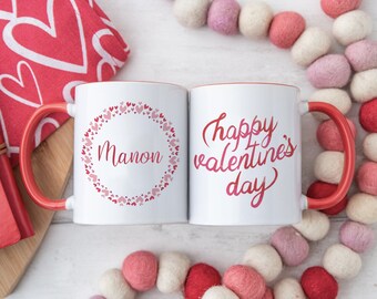 Tasse personnalisée avec prénom, Mug personnalisé, Tasse à café, Tasse Saint Valentin, Cadeau de Saint Valentin, Cadeau personnalisé