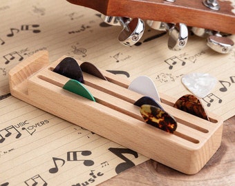 Wooden Guitar Pick Case Box, Wooden Guitar Pick Holder, Anniversary Gift for Dad, Guitar Pick Holder, Guitar Pick Case, Guitar Player Gifts