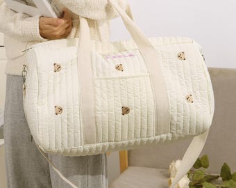 Custom Embroidered Name Hospital Bag,Personalized Birth Bag with Name,Weekender Bag for Women,Bby Shower Gift,Mom To Be Gift, Pregnancy Gift