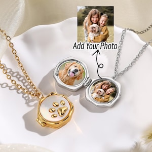 Collar con foto de mascota personalizado, joyería con forma de concha con huella de pata, regalo conmemorativo personalizado para perro o gato, regalo de cumpleaños para amantes de las mascotas, Día de la Madre