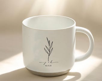 Personalized Engraved Engagement Pottery Mugs, Custom Mr & Mrs Coffee Mug, Wedding Gifts for Couple, Bridal Shower Gifts, Anniversary Gift