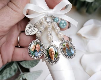 Personalized Wedding Bouquets Memory Charms,Custom Bridal Bouquet Photo Charm,Memorial Gift