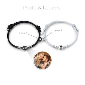 Conjunto de 2 pulseras de proyección de fotos, pulseras magnéticas para parejas, pulseras a juego, pulseras de larga distancia, regalo de aniversario, regalo de parejas imagen 8