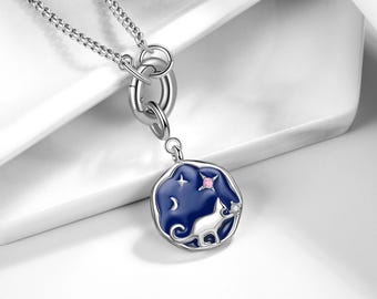 Collar con piedra de nacimiento para mujer, collar con nombre de gato, collar para amantes de los gatos, regalos conmemorativos personalizados para gatos, regalo para amantes de los gatos, regalo para el Día de la Madre