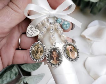 Personalized Wedding Bouquets Memory Charms,Custom Bridal Bouquet Photo Charm,Memorial Gift