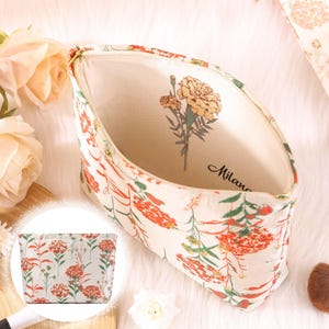 Borsa da sposa personalizzata, regalo per la mamma, pochette floreale personalizzata per il mese di nascita, regalo personalizzato per la mamma, regalo di nozze per la madre dello sposo