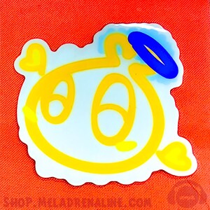 Angel Chao Sticker「3&quot;-1.5&quot; Clear Scribble Series Stickers | Stick on your laptop, drink, friends | Inspired by Sonic Video Game Series」