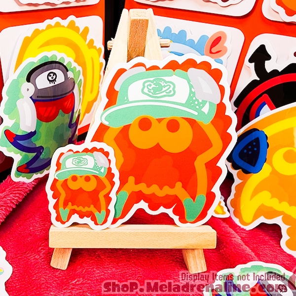 Salmon Run 2 Squid Sticker「1.5-3" Clear Scribble Series Sticker | Stick on locker, laptop, headphones, friend | Inspired by Splatoon Series」