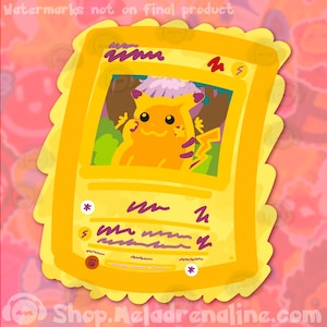 Carta Fat Pika「Adesivi trasparenti Scribble Series da 3"-1,5" / Adesivi da attaccare sul deckbox, tappetino da gioco, scatola alla rinfusa, laptop, telefono, gameboy, cuffie, console」