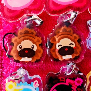Bidooof Charm「1.25&quot; Acrylic Epoxy Scribble Series Charm, great for Phones, Bags, Keys & Handheld Consoles, Inspired by Video Games」