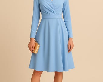 Long Sleeve Elegant Dress | Wedding Guest Outfit