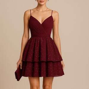 wine red quince dresses LizLuo Quinceanera 26127 waist and hips Red Quinceaera Dresses | Princesa