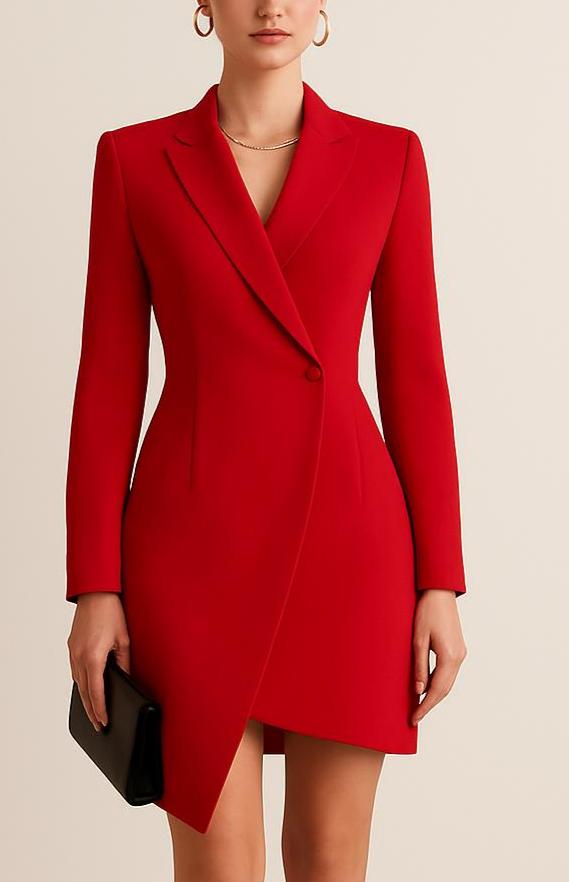 red long sleeve blazer dress Long Sleeve Blazer Dress Red