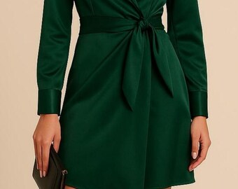 green silk blazer dress Green Blazer Maxi Dress - She-E-O, Small Ellae Lisque - Sophisticated Dress for Corporate Events & Business Functions