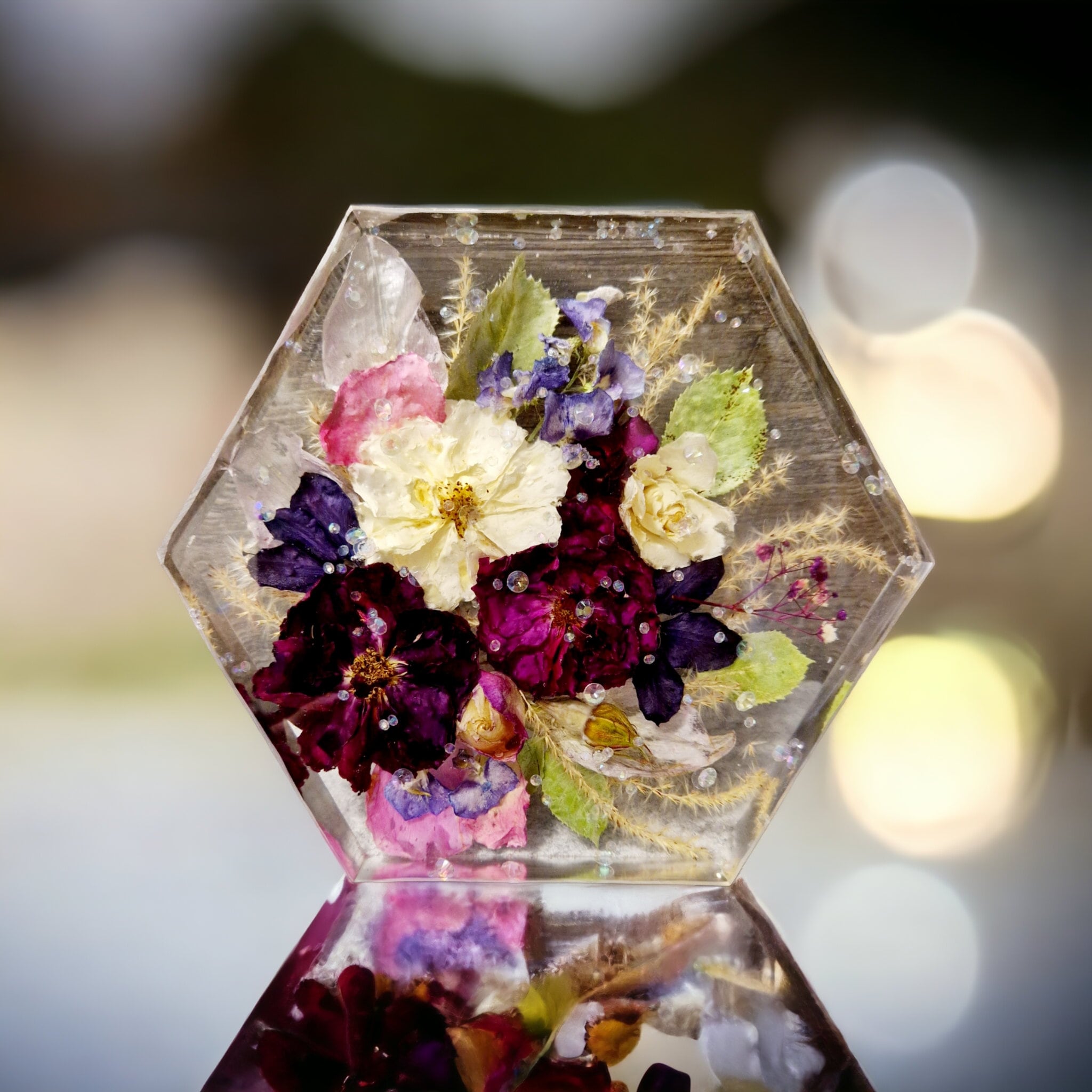 Epoxidharz Trocken Blumen Lampe Konservierung Wedding Flowers сухоцветы Hochzeit Brautstrauß