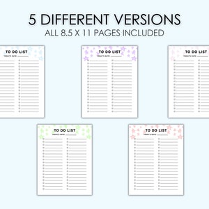 Printable to Do List Template for Organization & Planning, Daily to Do ...
