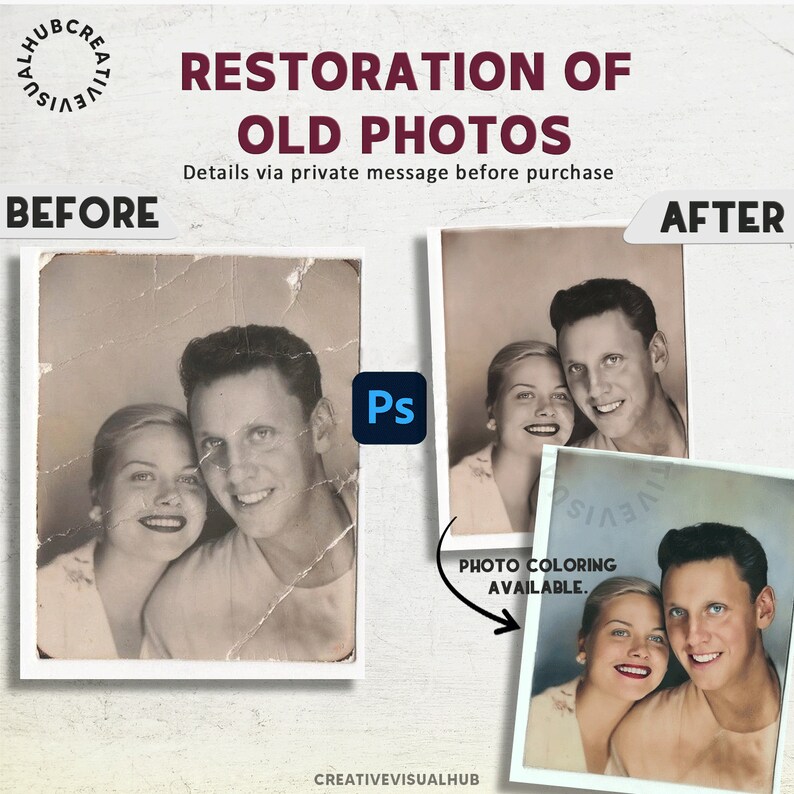 Service Photoshop : suppression/ajout de personnes, restauration de photos, retouche photo professionnelle et plus encore. Restoration Pictures