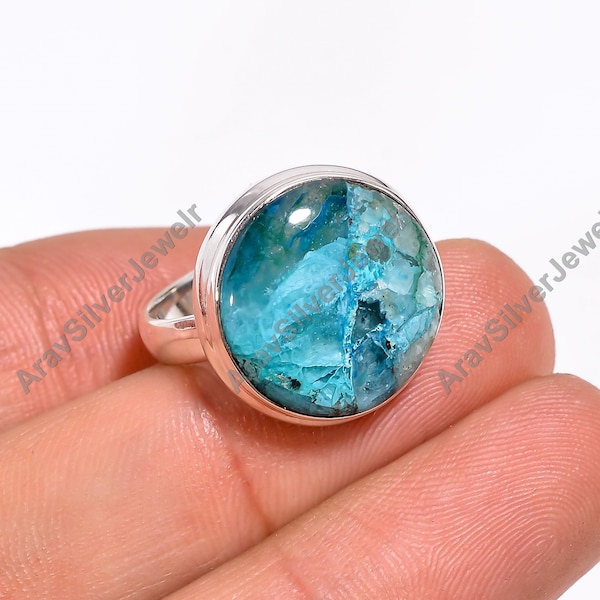 Shattuckite Ring Gemstone Ring 925 Sterling Silver Ring Handmade Ring Promise Ring Statement Ring Shattuckite Jewelry Christmas Gift for Her