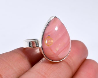 Pink Opal Stone Ring 925 Sterling Silver Ring Handmade Engagement Ring Opal Jewelry Birthday Gift Anniversary Gift for Girlfriend Wife