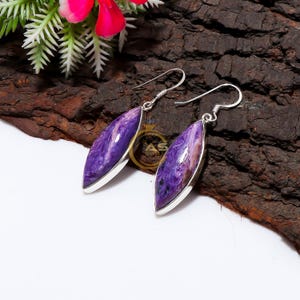 Faceted Purple Amethyst Dangle Earrings: Handmade Sterling Silver Jewelry
