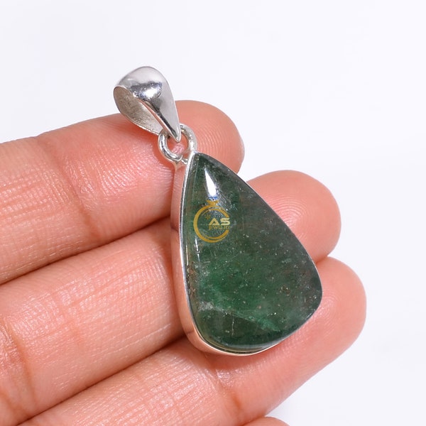 Stone and Cord Pendant in Green main image 1