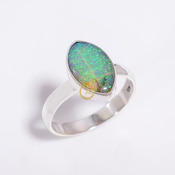 Monarch Opal Ring: Handmade 925 Sterling Silver Statement Jewelry