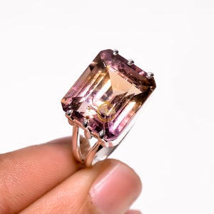 Ametrine Ring Gemstone Ring 925 Sterling Silver Ring Stone Ring Statement Ring Handmade Jewelry Ametrine Jewelry Valentines Day Gifts