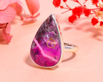 Natural Pink Cobalt Calcite Gemstone Ring 925 Sterling Silver Ring Statement ring Handmade Ring Pink Stone Jewelry Christmas Gift For Her