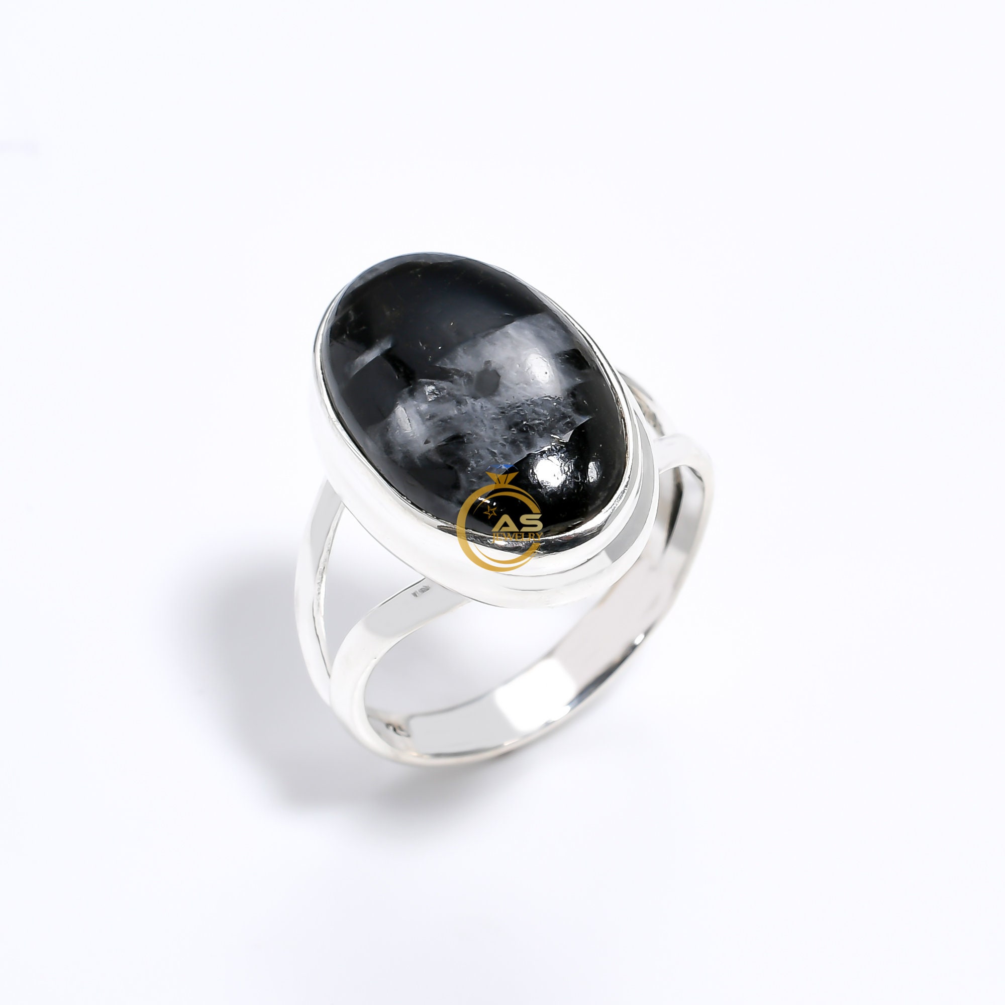 CTHY RING [LARVIKITE] 17号 Larvikite Ring Larvikite Silver Ring 925 Sterling Silver