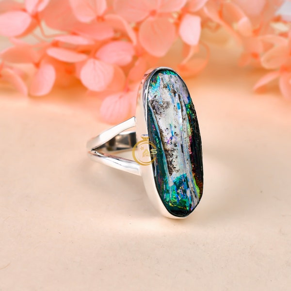 Roman Glass Stone Ring, Gemstone Ring, 925 Sterling Silver Ring, Handmade Ring, Statement Ring, Minimalist Ring, Valentines Day Gift