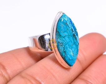 Handmade Sterling Silver Peruvian Opalina Statement Ring