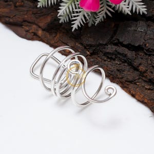 Full Finger Wrap Swirl Coil Spiral Twister 925 Sterling Silver Handmade Minimalist Ring