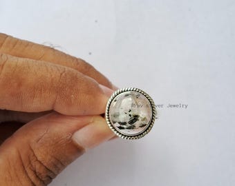 Montana Agate Sterling Silver Ring: Handmade Boho Jewelry