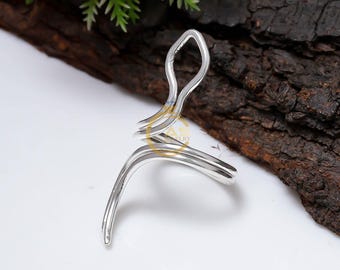 Justerbar ring med pytonorm, gotiska smycken i 925 sterlingsilver