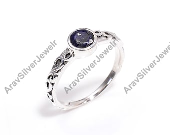 Blue Iolite Ring, Iolite Ring, Blue Stone Ring, 925 Sterling Silver Ring, Handmade Ring, Promise Ring for Her, Iolite Jewelry, Gift For Her